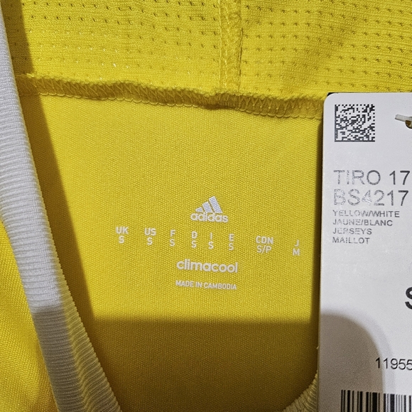 Adidas Men's TIRO 17 Soccer Jersey Climacool Material Bright Yellow Color - Picture 4 of 11